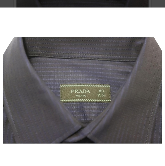 Prada Milano stretch cotton dress shirt color blue size 43/17 - Picture 12 of 14